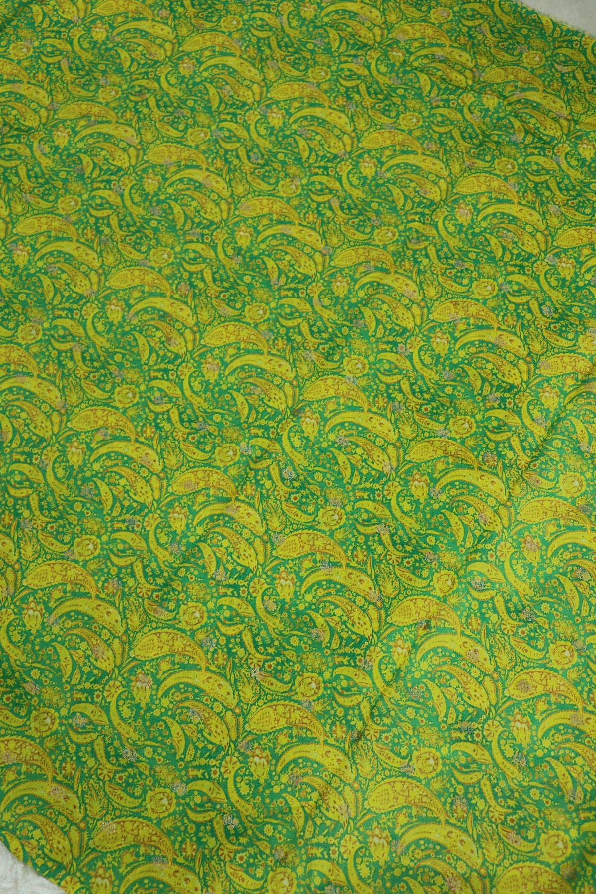Pure Chanderi Paisley Dual Toned Printed Woven Fabric