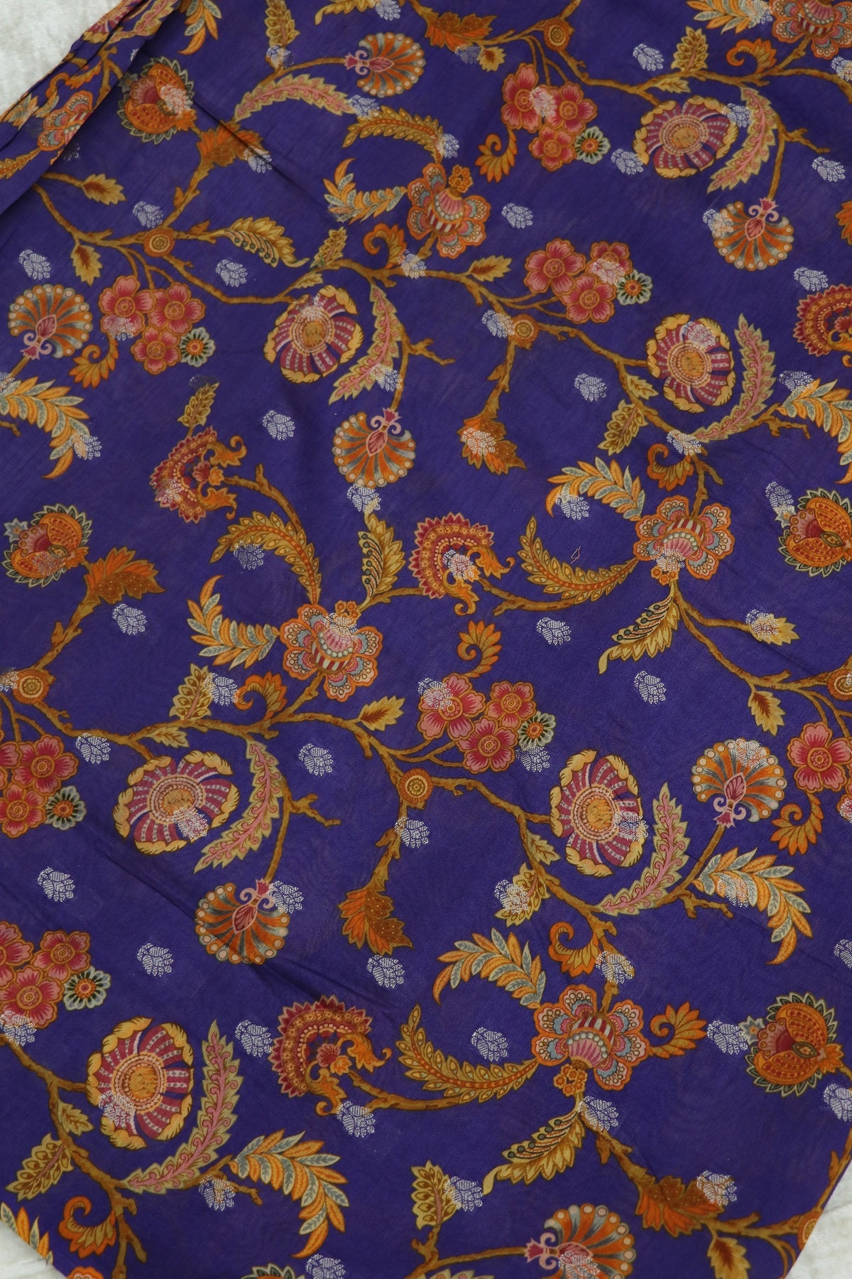 Pure  Chanderi Wild Floral Printed Woven Fabric