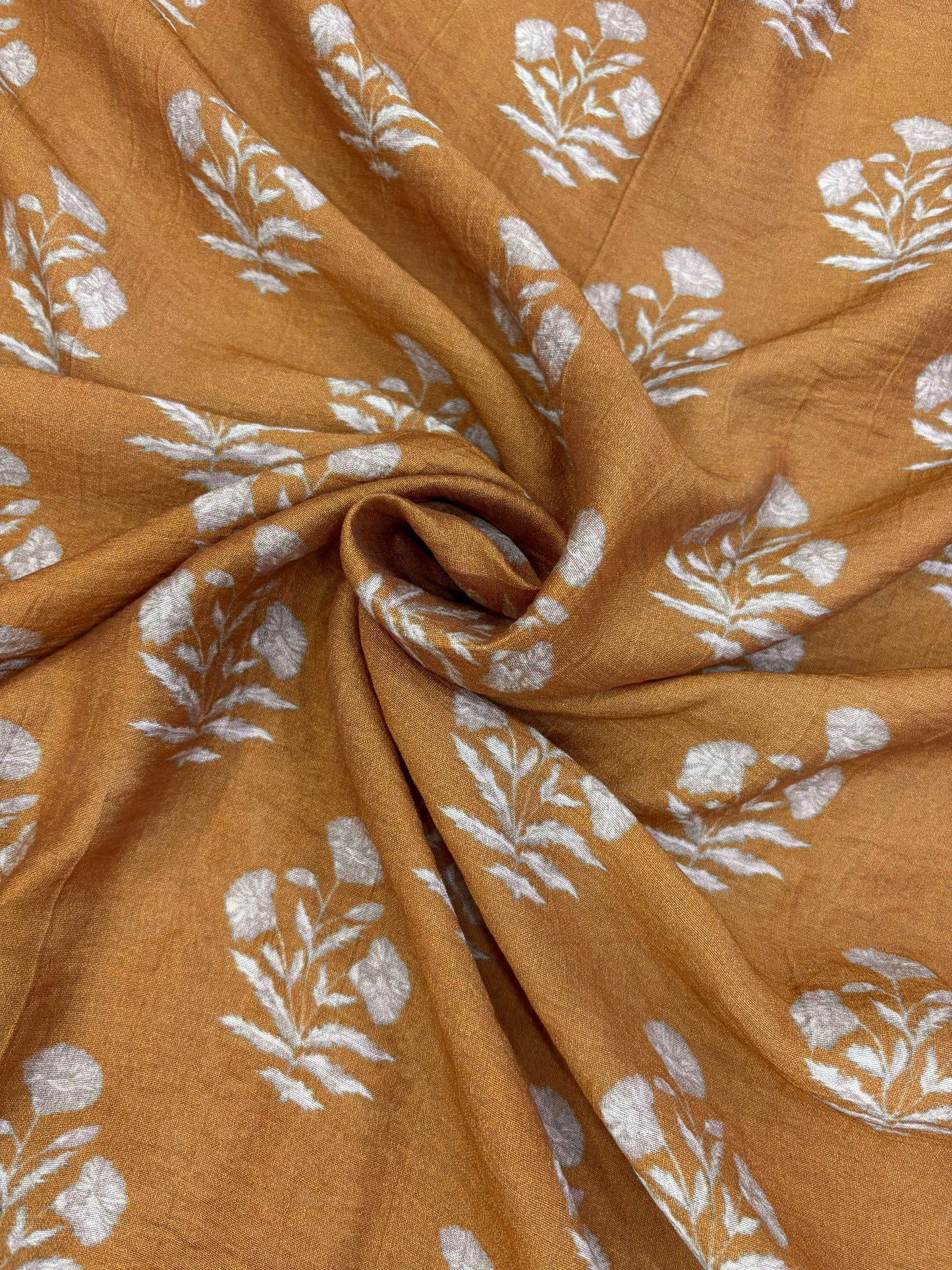 Mughal Printed Mogra Chanderi Fabric