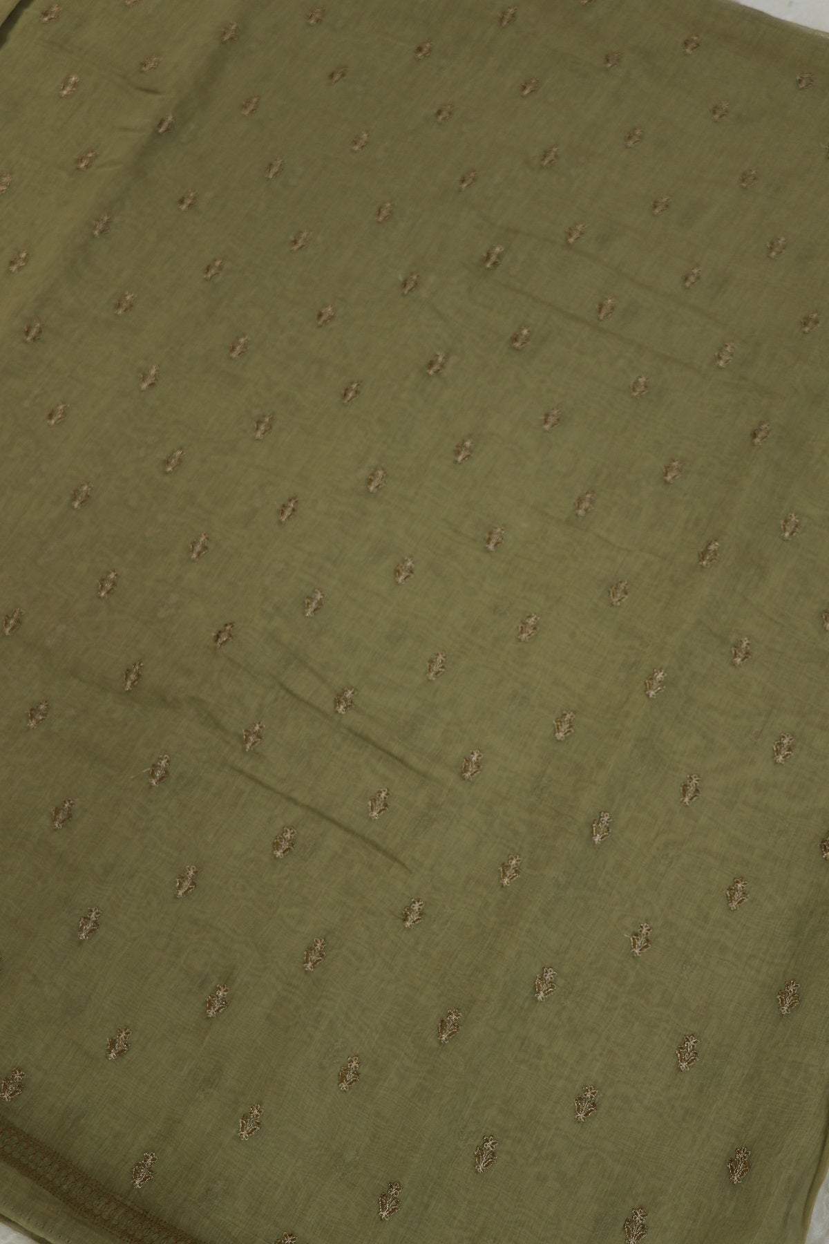 Pure Mul Chanderi With Zari & Self Thread Embroidered Fabric
