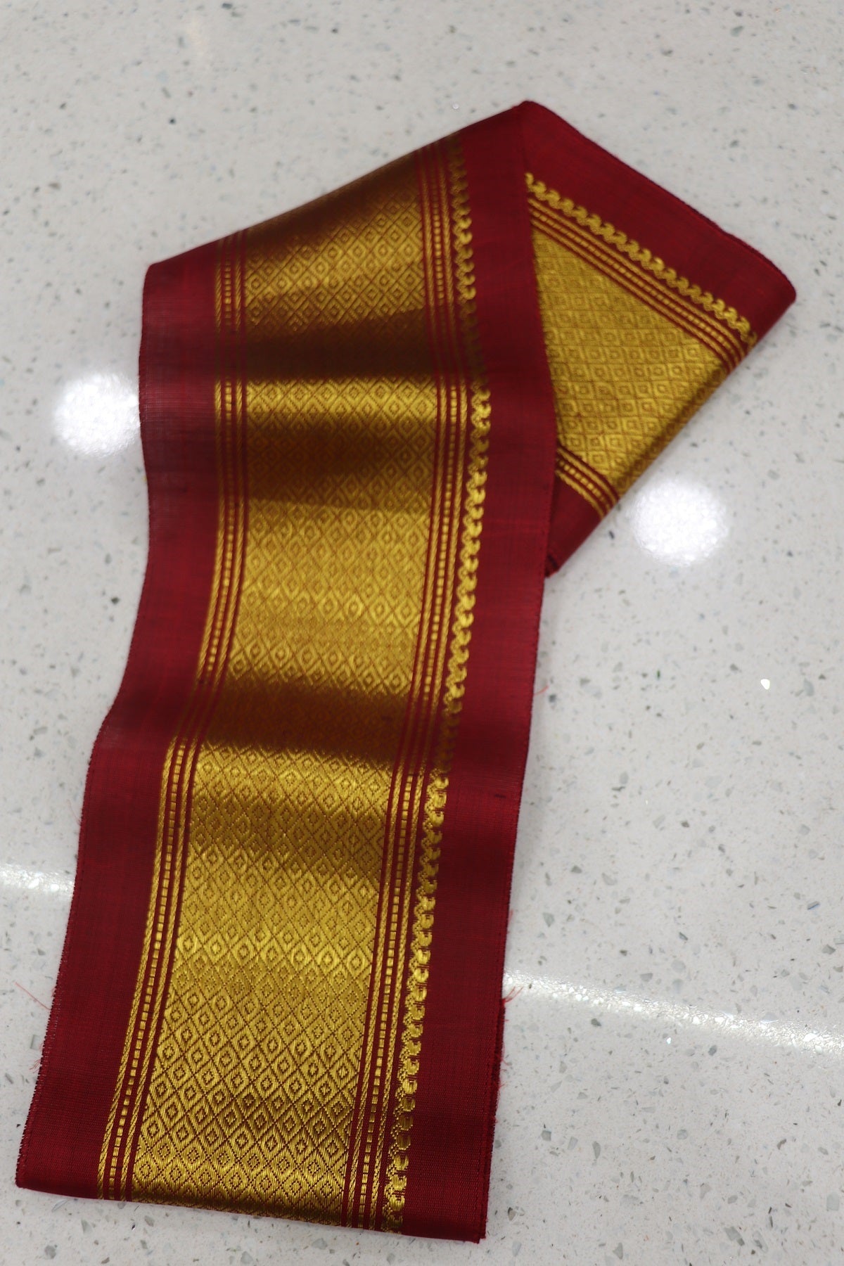 6 inches Pure Kanchi Border/Lace In Diamond & Mango Woven Pattern