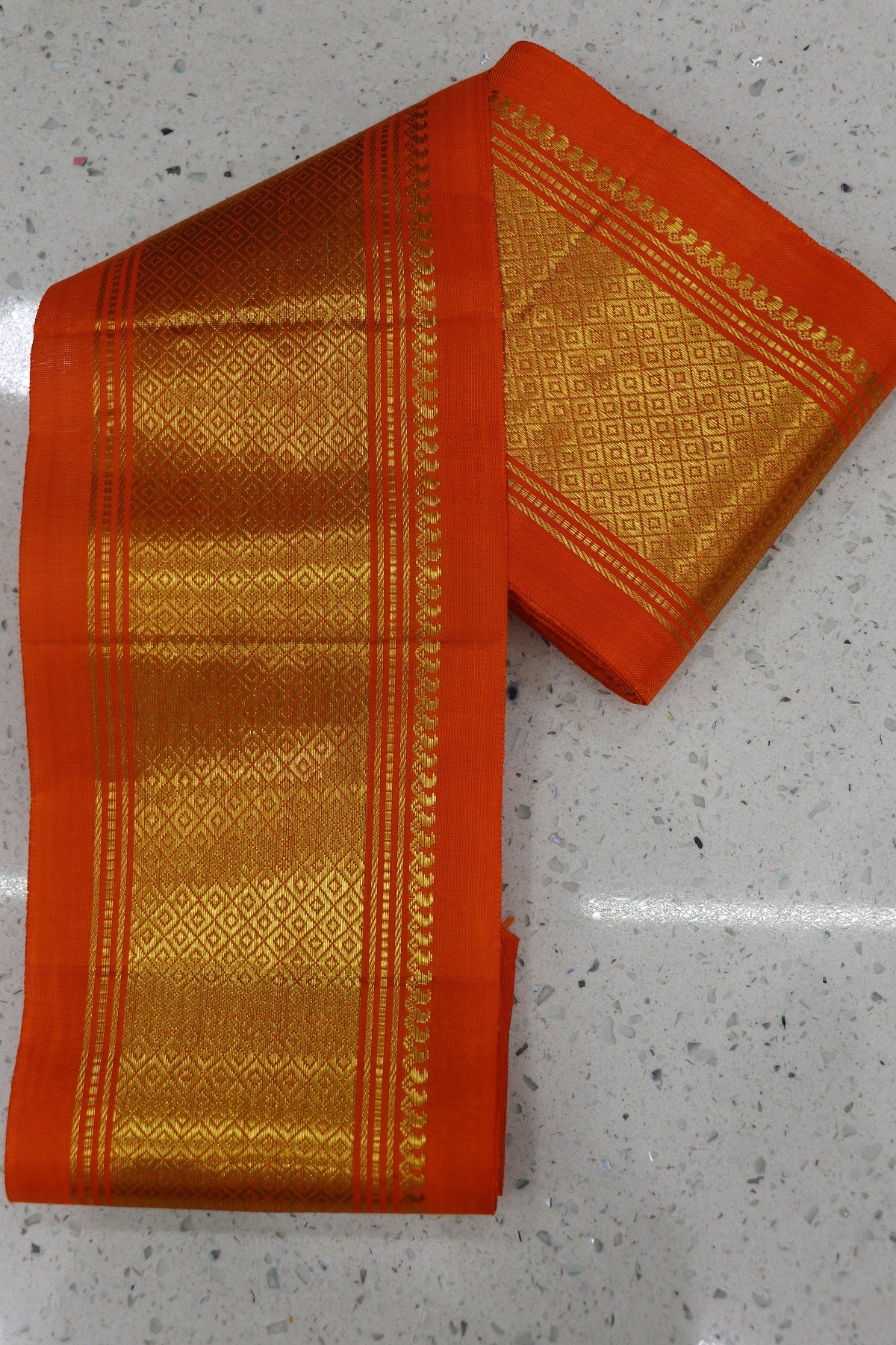6 inches Pure Kanchi Border/Lace In Diamond & Mango Woven Pattern
