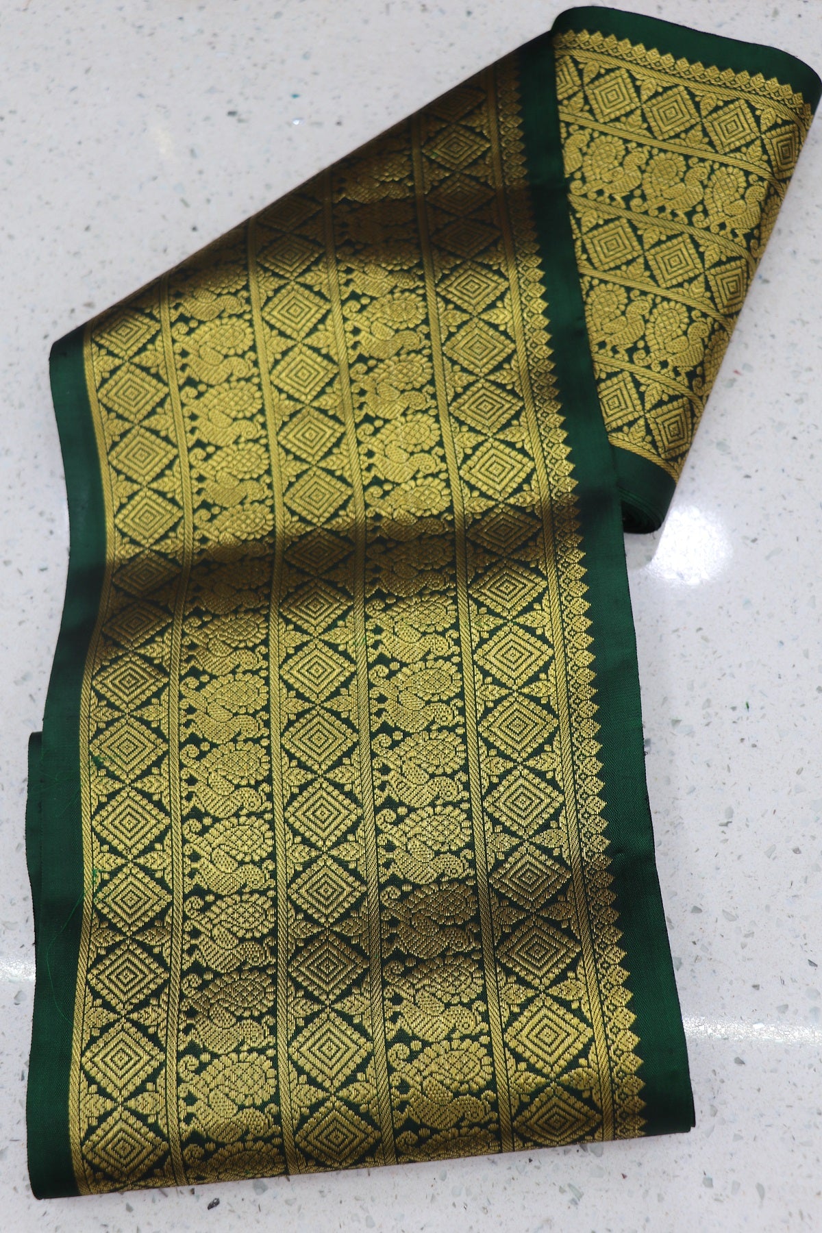 8 Inches  Pure Kanchi Border/Lace In Diamond & Annapakshi Woven Pattern