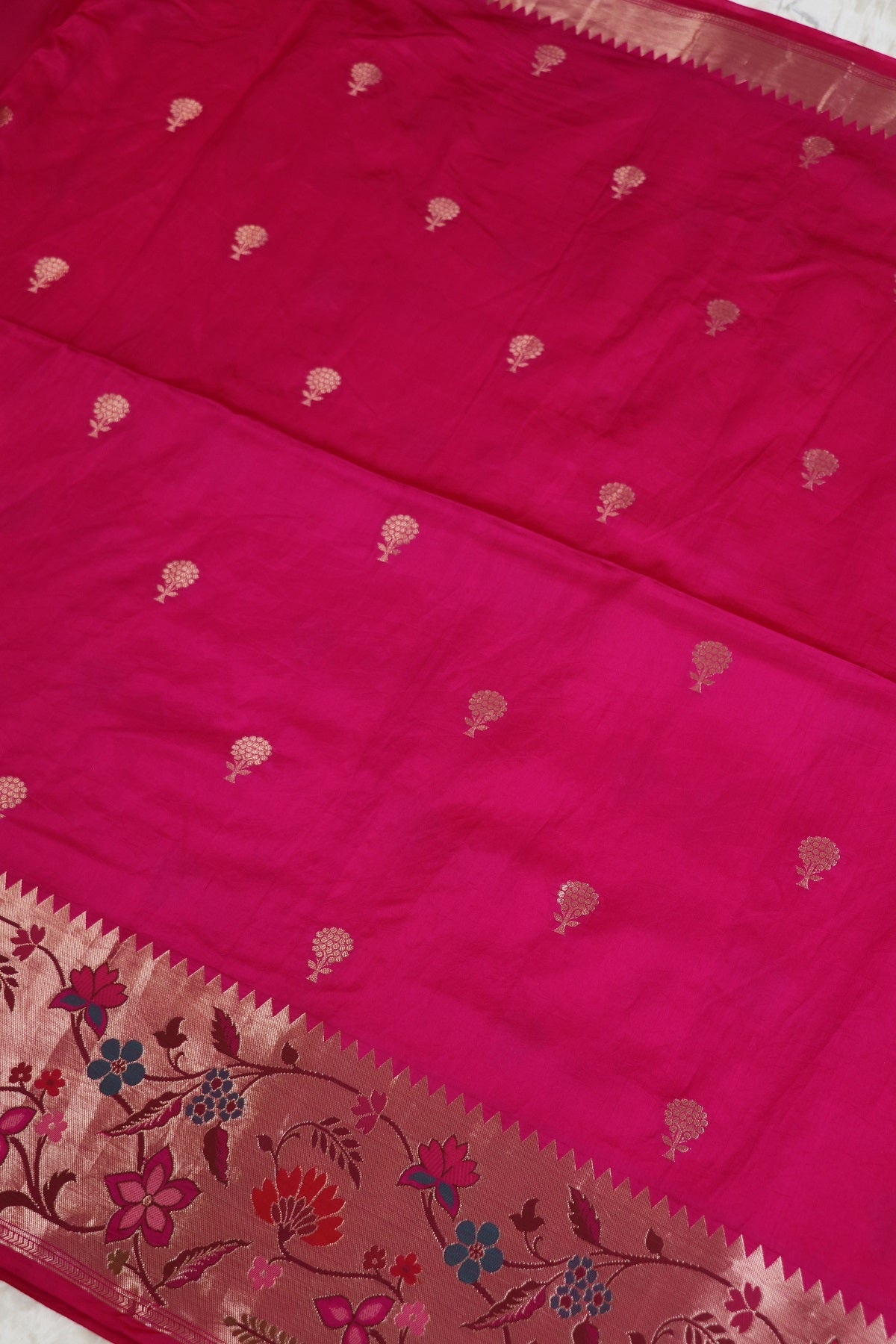 Pure Banaras Silk Woven Lehenga With Paithani Border