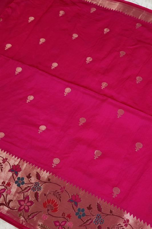 Pure Banaras Silk Woven Lehenga With Paithani Border