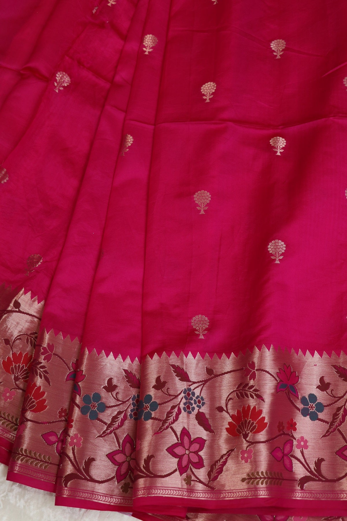 Pure Banaras Silk Woven Lehenga With Paithani Border
