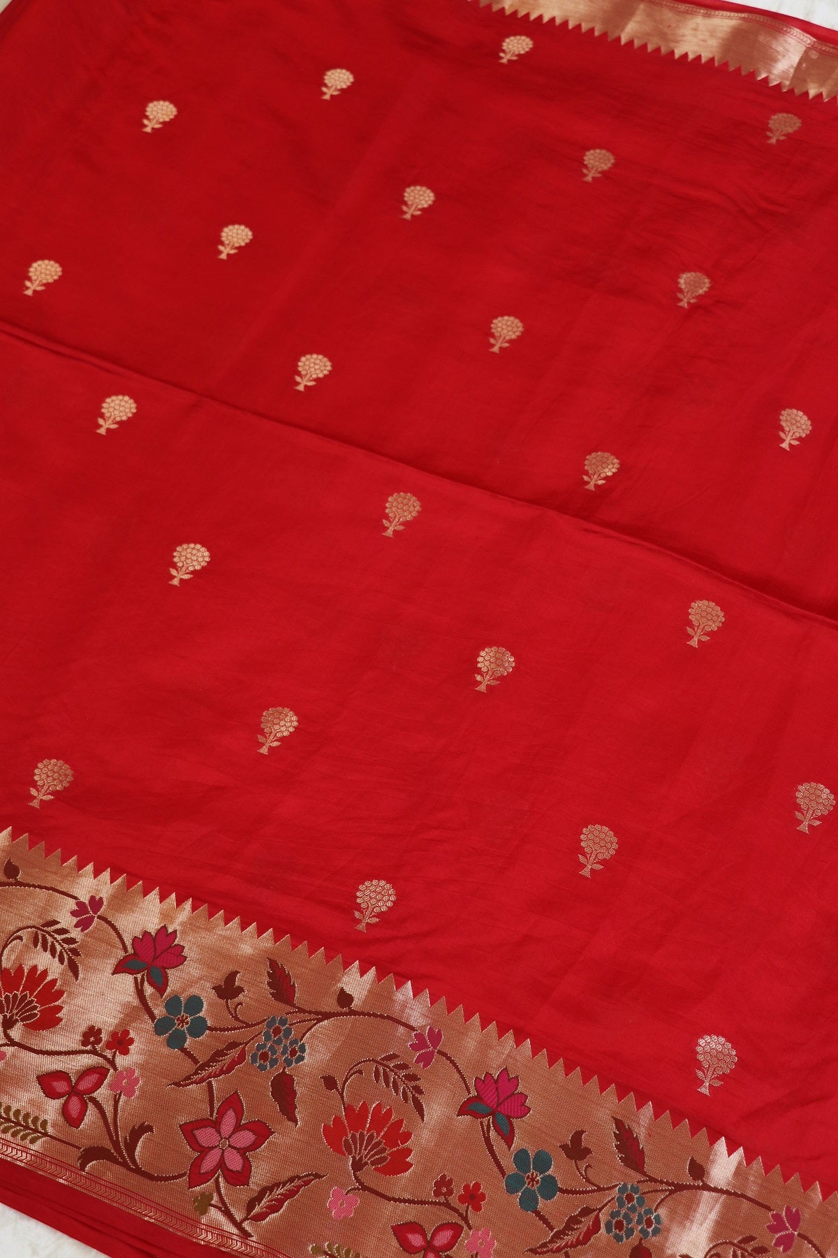 Pure Banaras Silk Woven Lehenga With Paithani Border