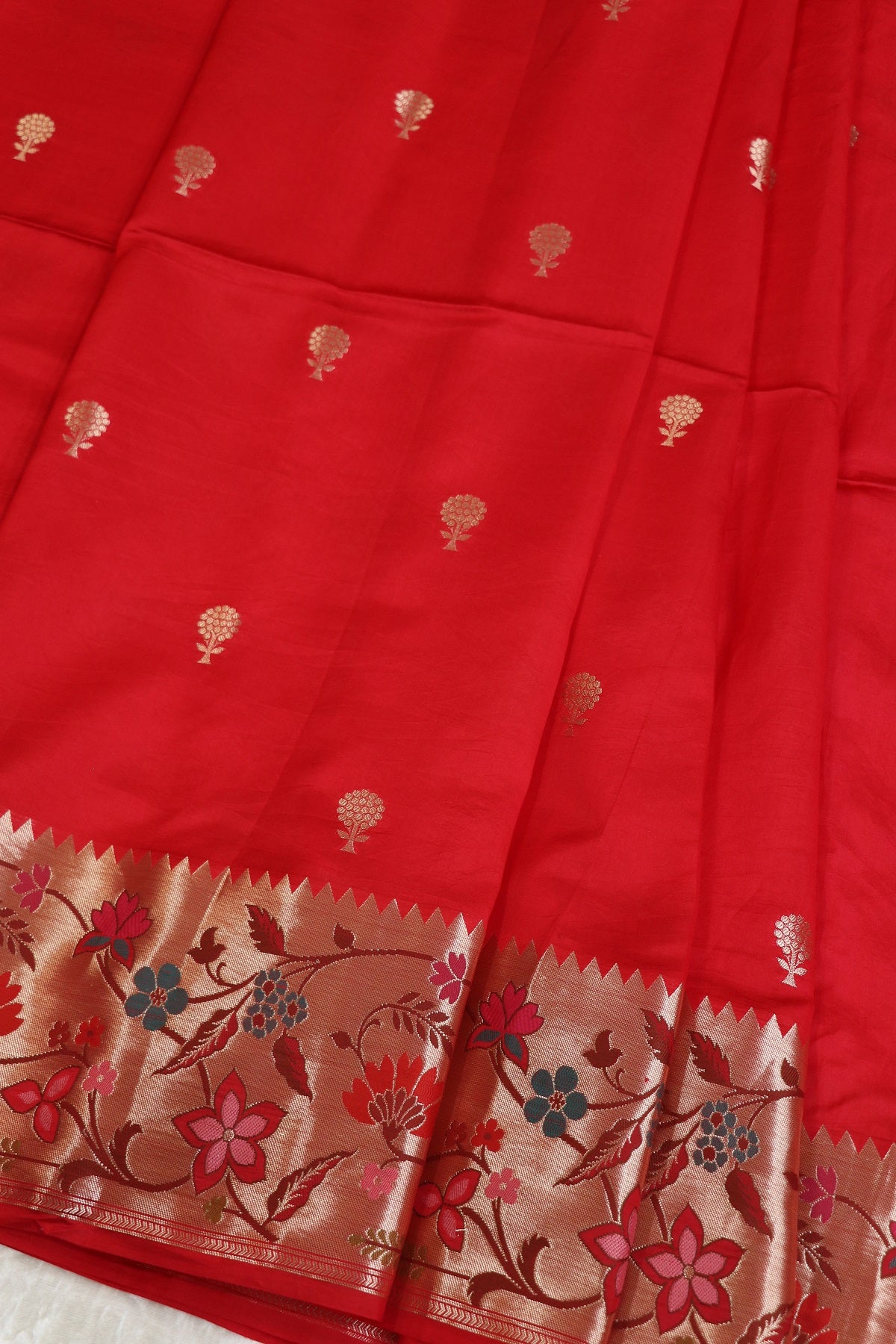 Pure Banaras Silk Woven Lehenga With Paithani Border