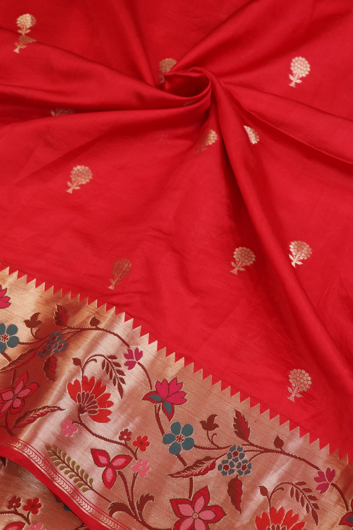 Pure Banaras Silk Woven Lehenga With Paithani Border