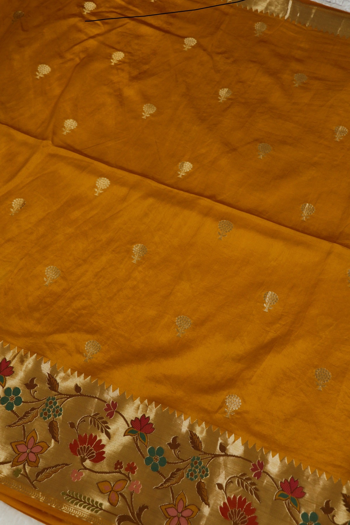 Pure Banaras Silk Woven Lehenga With Paithani Border