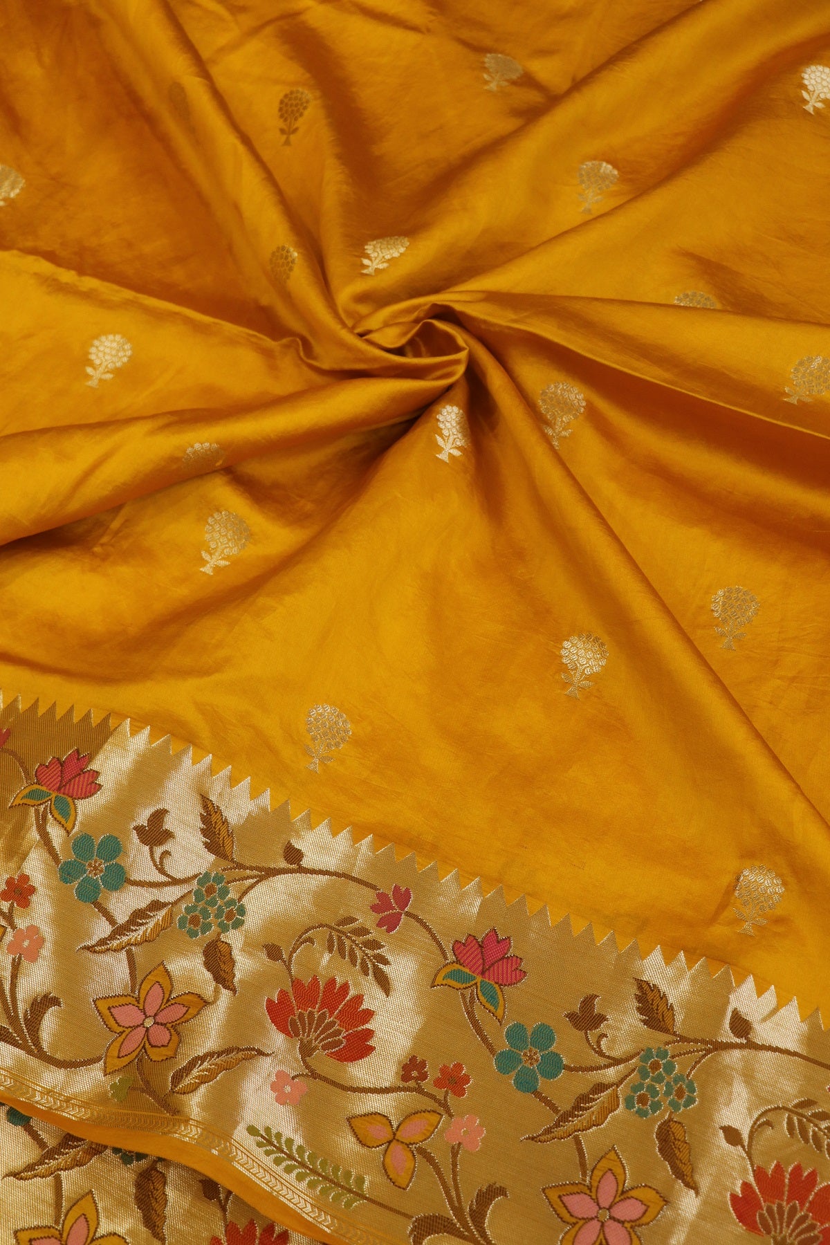 Pure Banaras Silk Woven Lehenga With Paithani Border