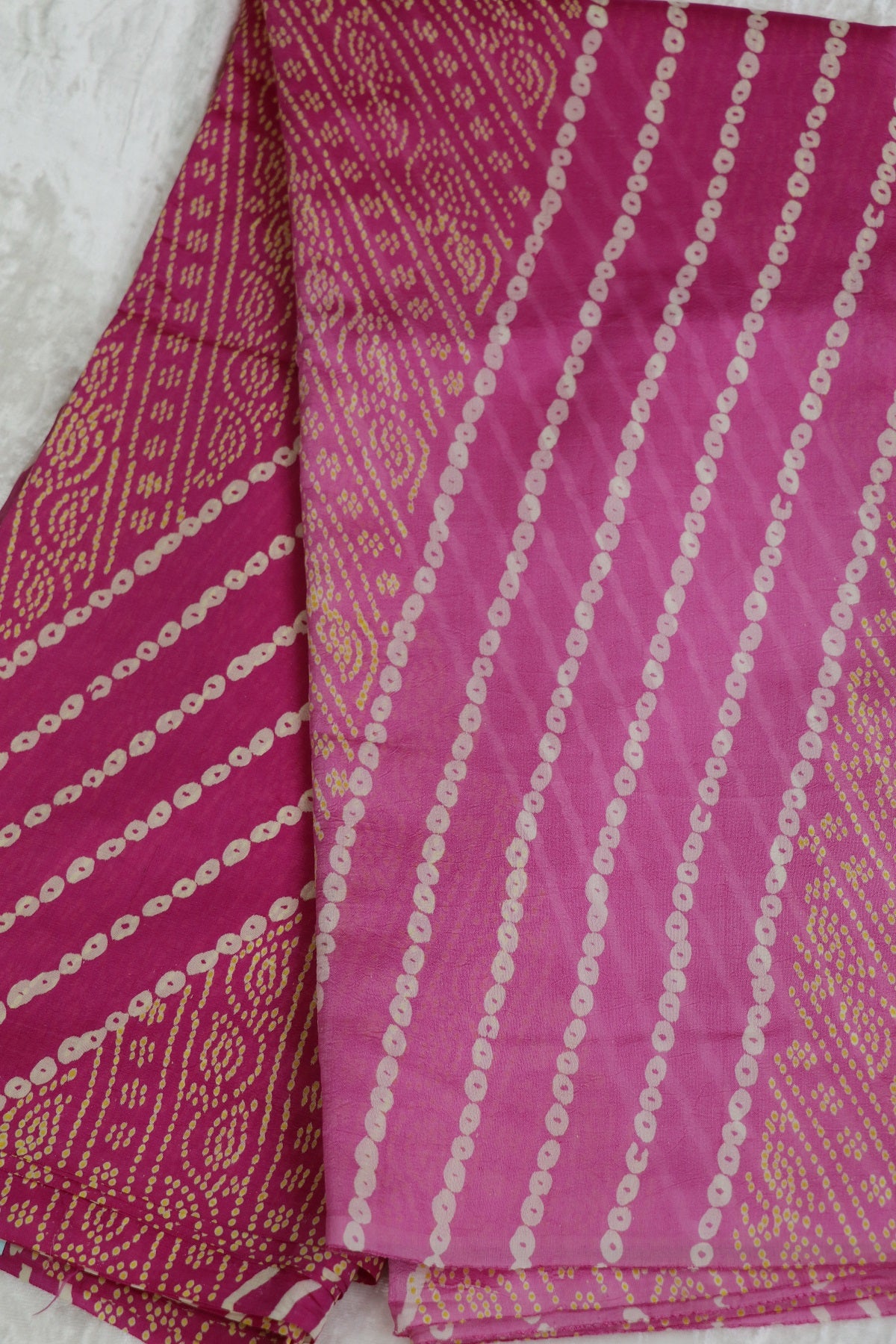 Pure Tussar Bandhani Leheriya & Paisley Printed fabric