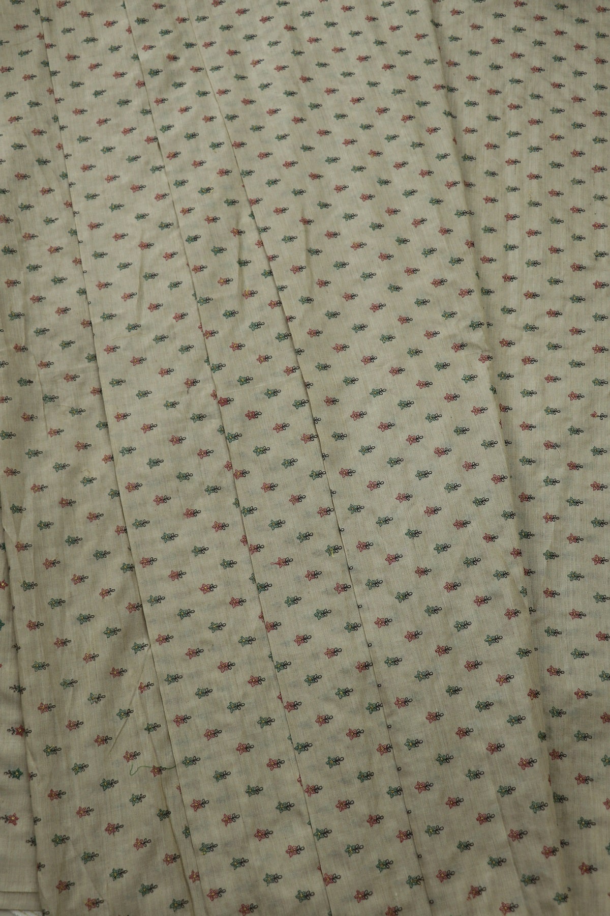 Pure Moonga Tussar  Embroidered With Dark Multi Color Threads