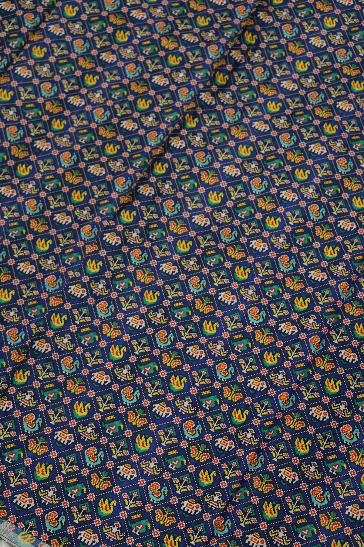 Semi Rawsilk Traditional Patola Design Printed Fabric