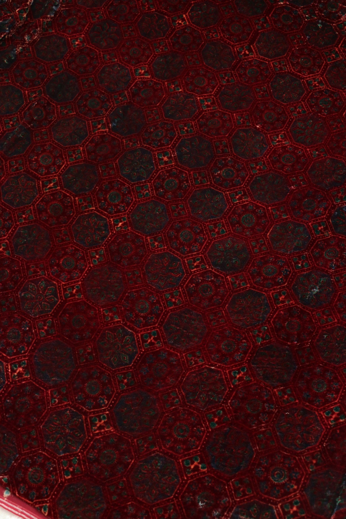 Pure Velvet Ajrak Printed Fabric