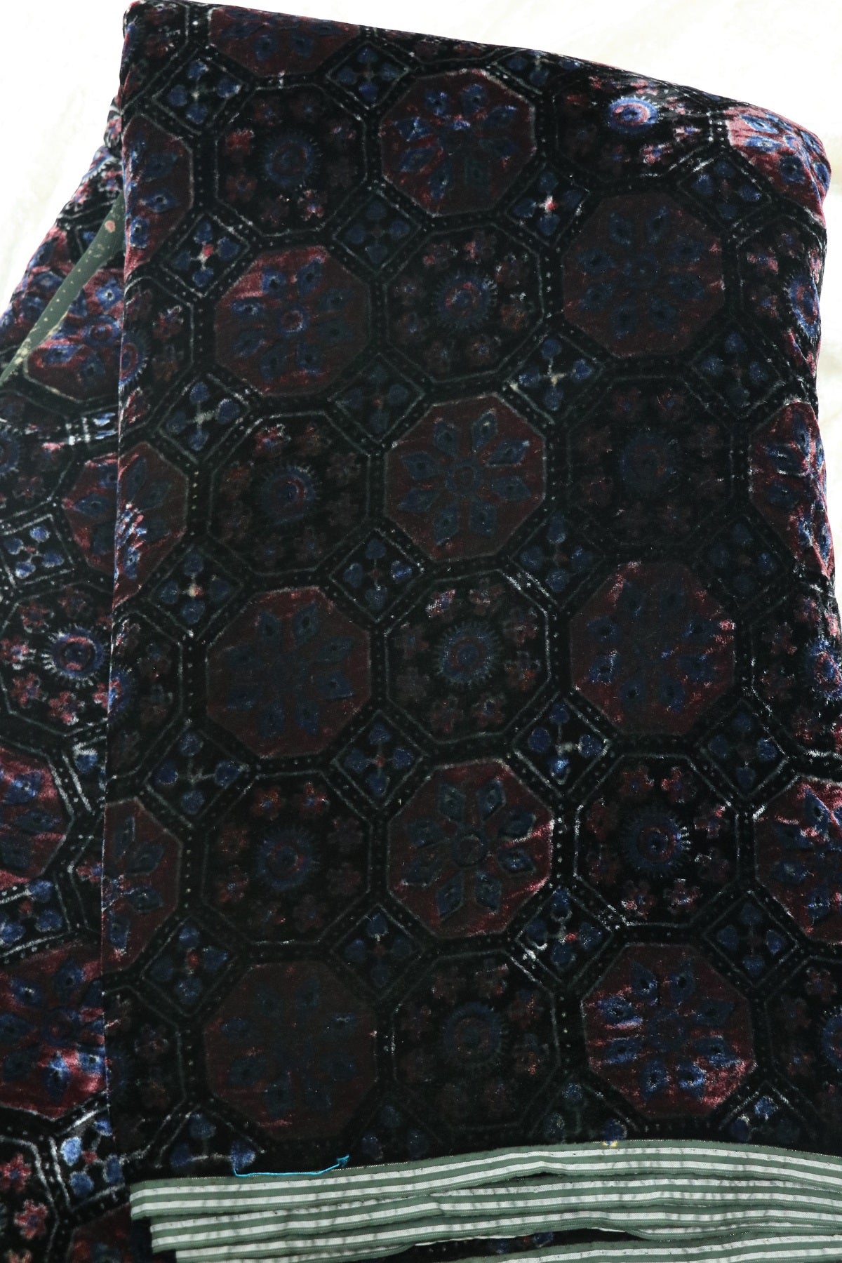 Pure Velvet Ajrak Printed Fabric