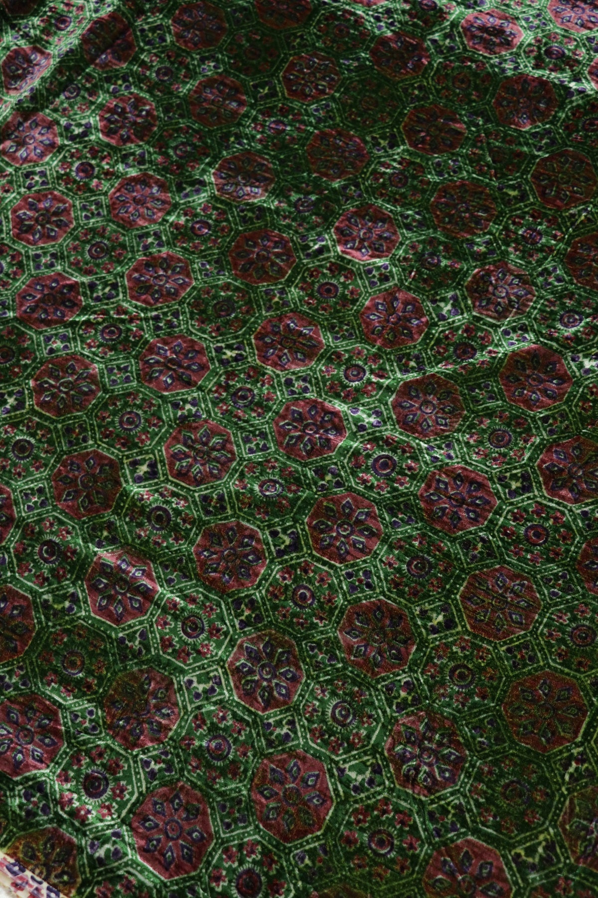 Pure Velvet Ajrak Printed Fabric