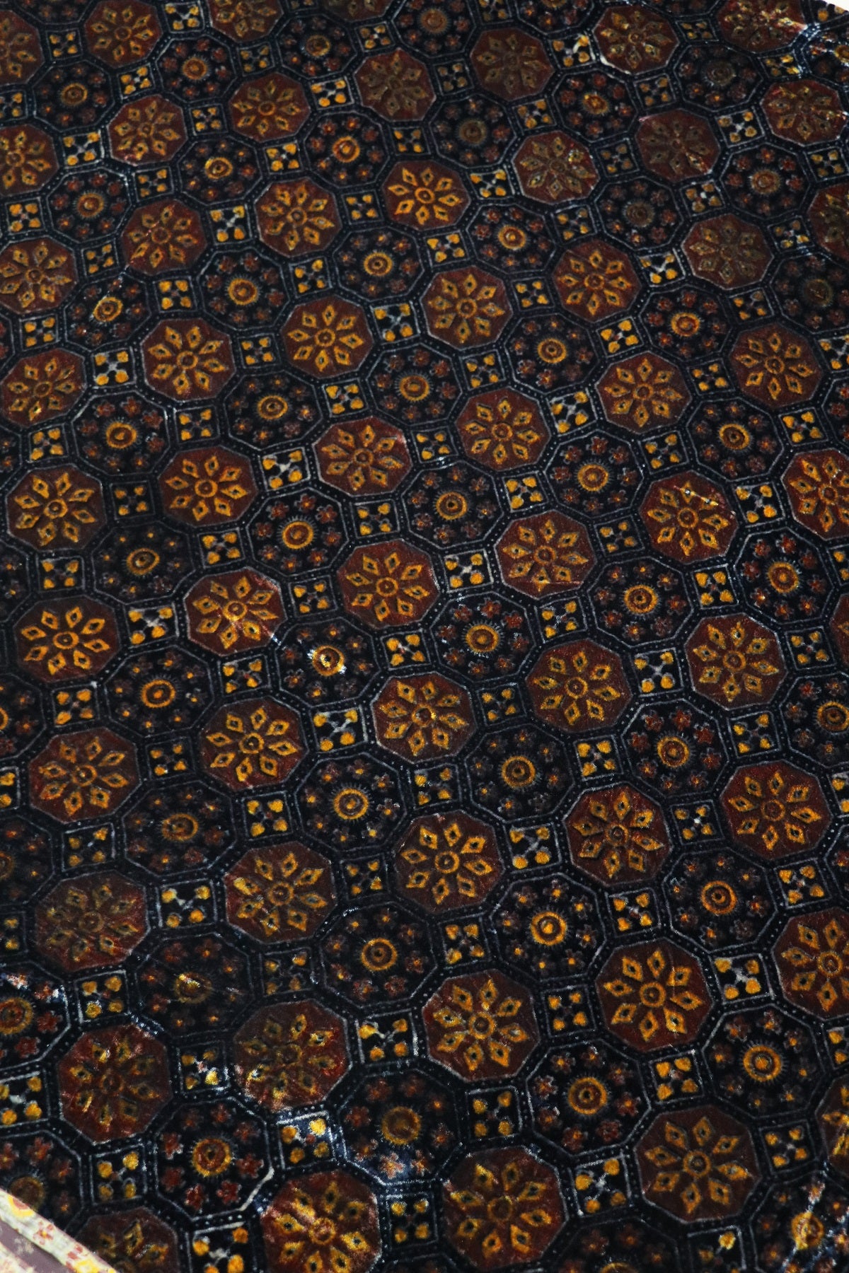 Pure Velvet Ajrak Printed Fabric
