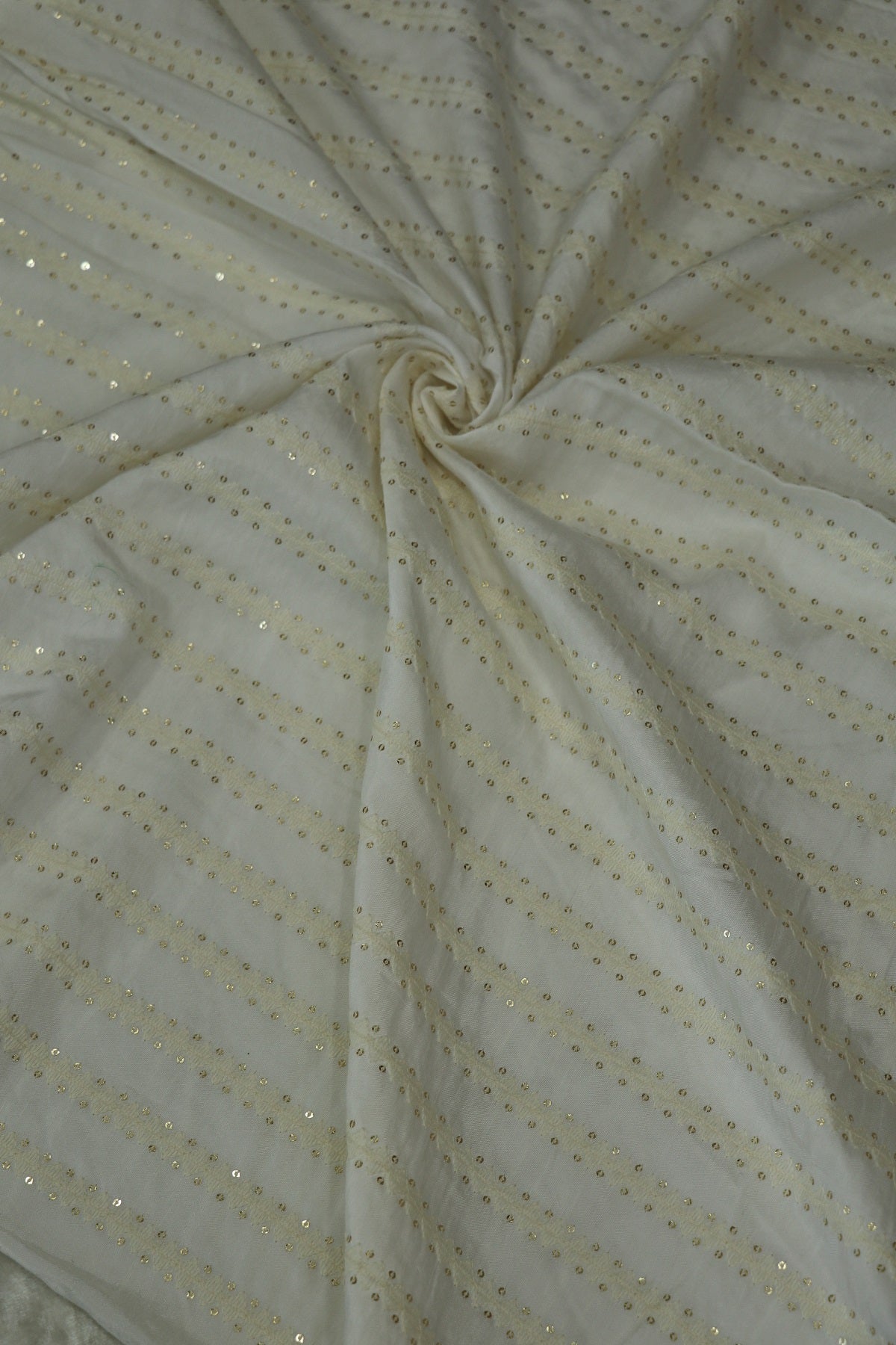 Berry Silk Vertical Lines Thread Embroidered With Sequins