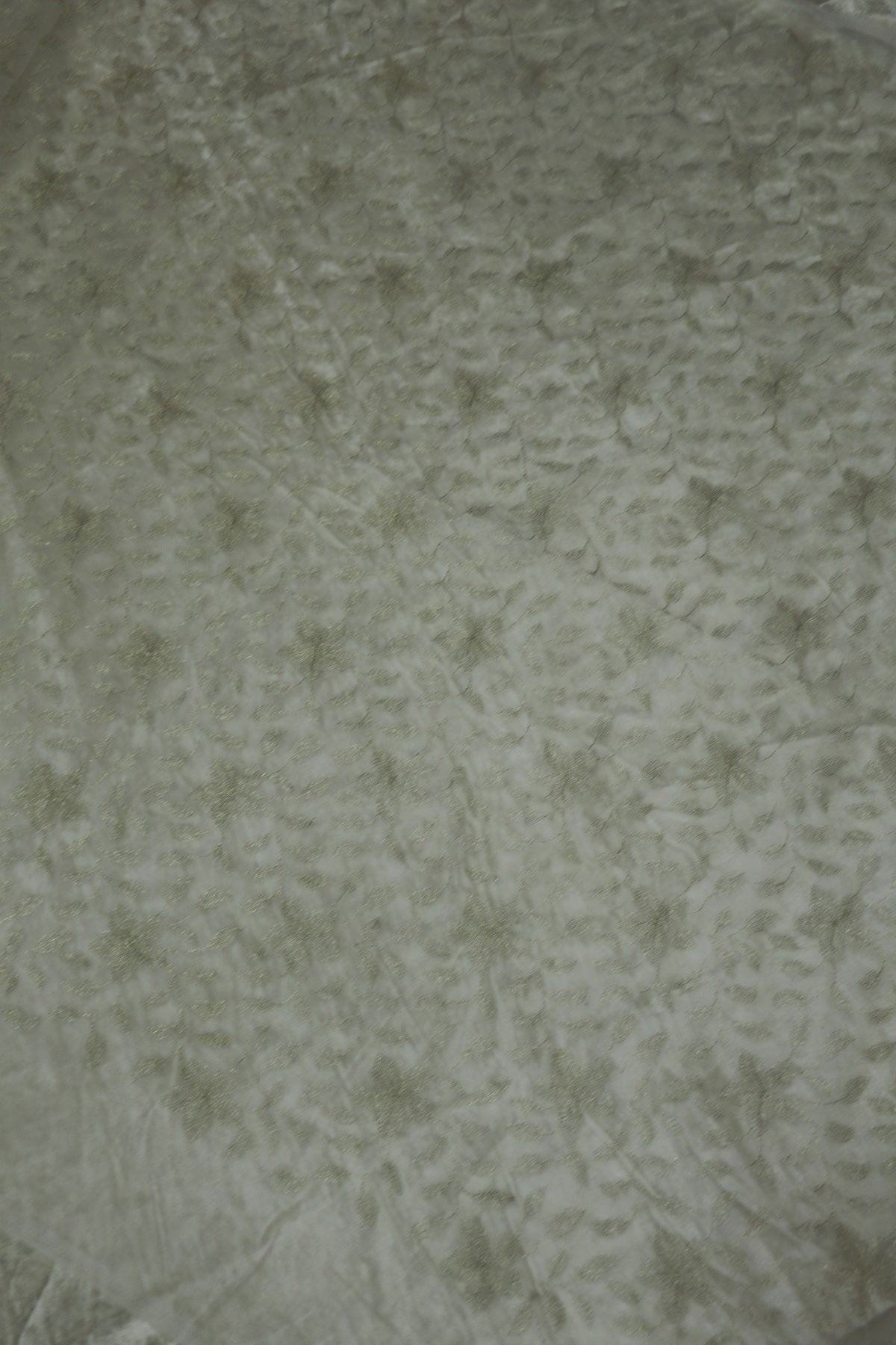 Jaal Design Light Gold Zari Thread Embroidered Organza Dyeable Fabric