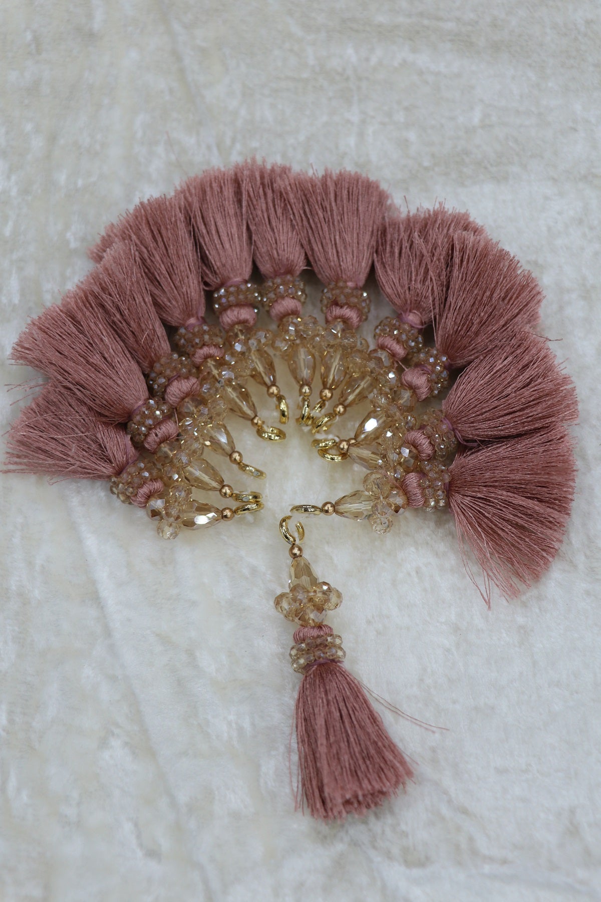 Saree Pallu Tassels With Small & Big Glass Crystal Beads