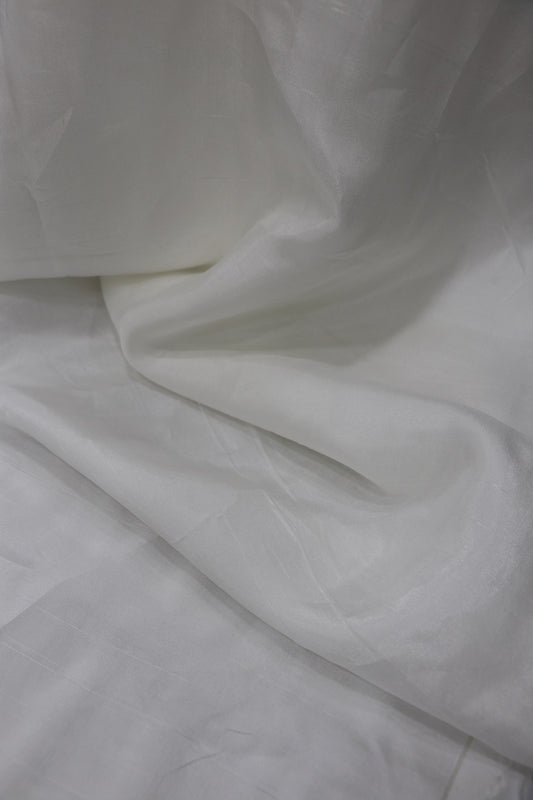 White Dyeable Semi Tussar Fabric