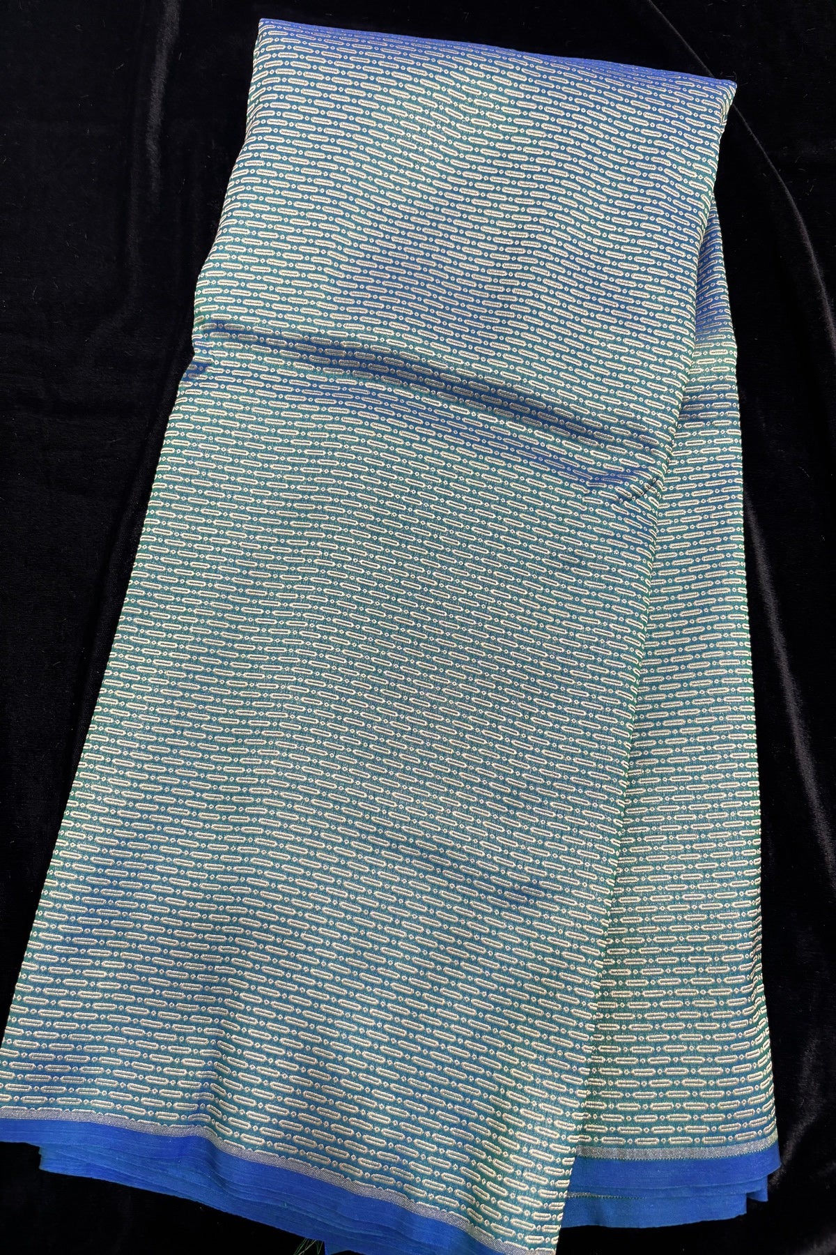 Cell Patterned Pure Banaras Satin Katan Tissue Fabric