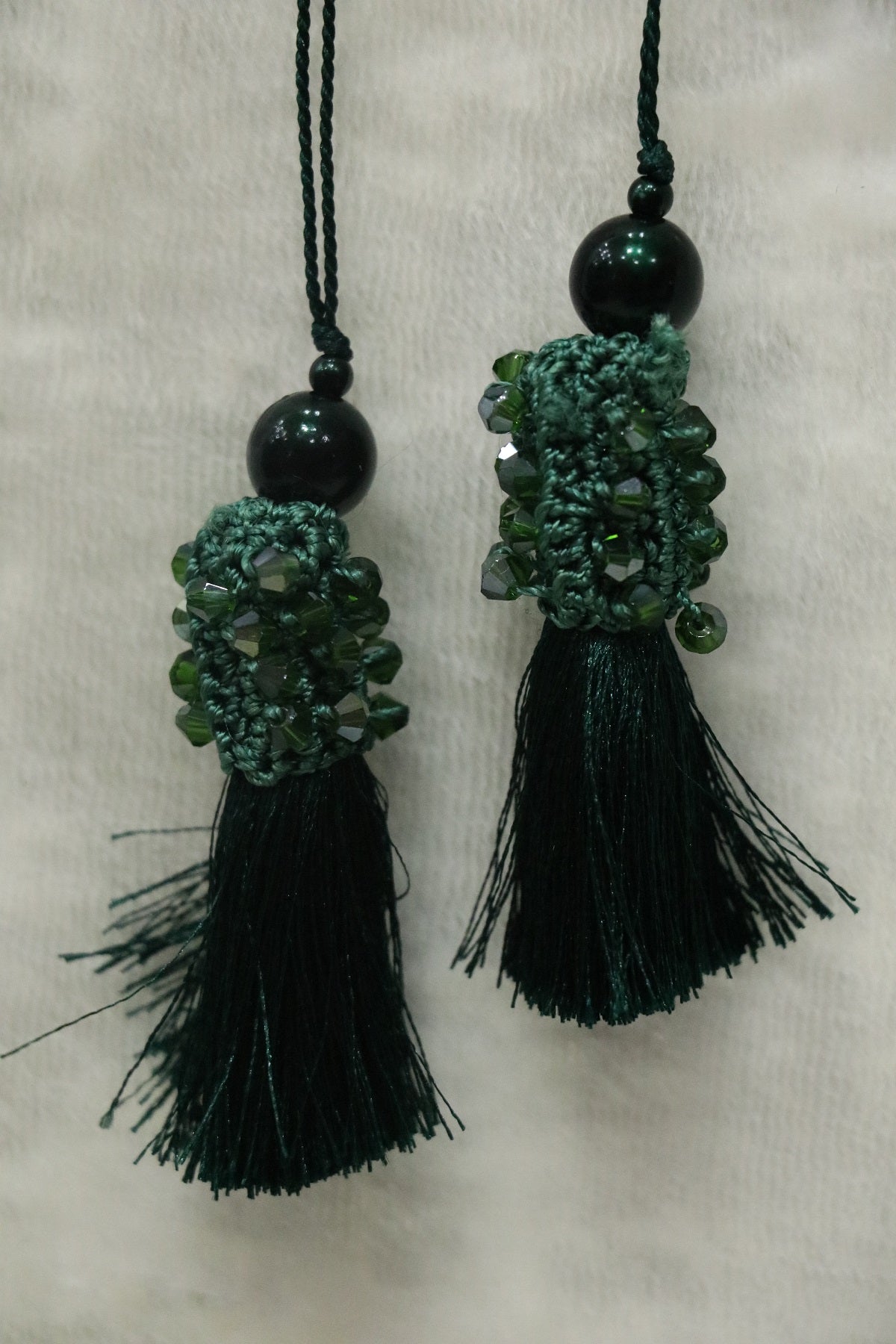 Silk Thread Blouse Latkans Crochet Worked With Crystal Beads