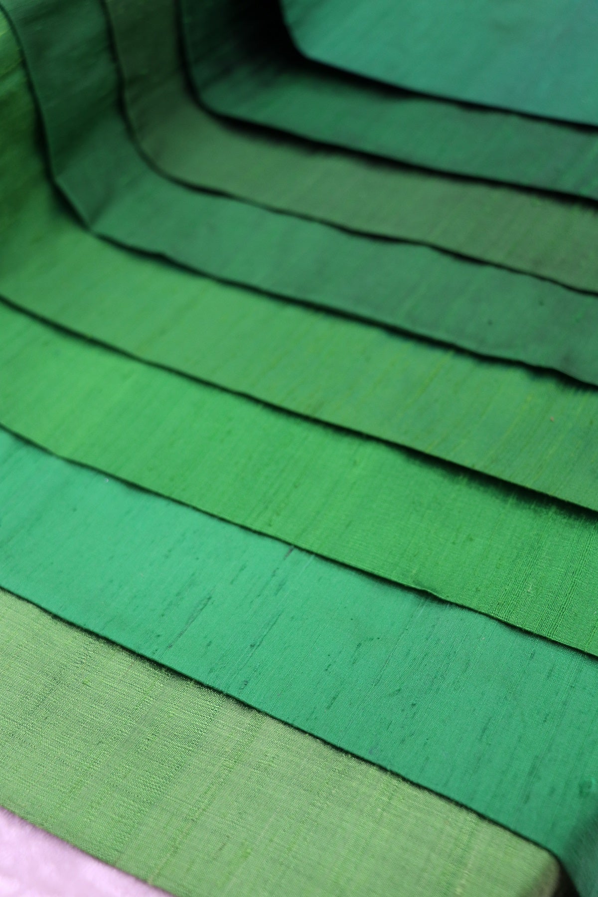 Hues Of Green Pure Raw Silk
