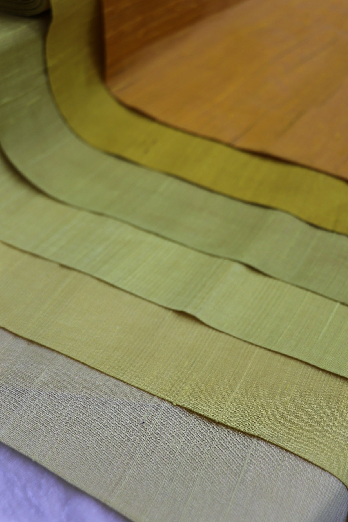 Hues Of Light Green Pure Tissue Raw Silk Fabric