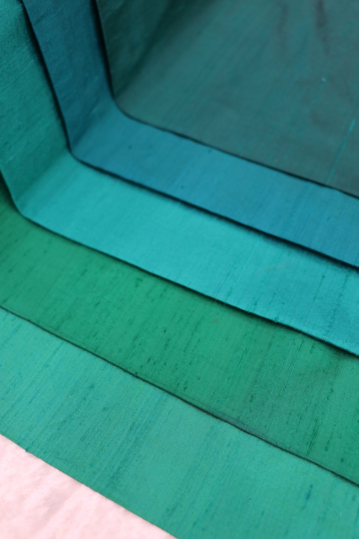 Hues Of Sea Greens & Rama Greens Pure Raw Silk