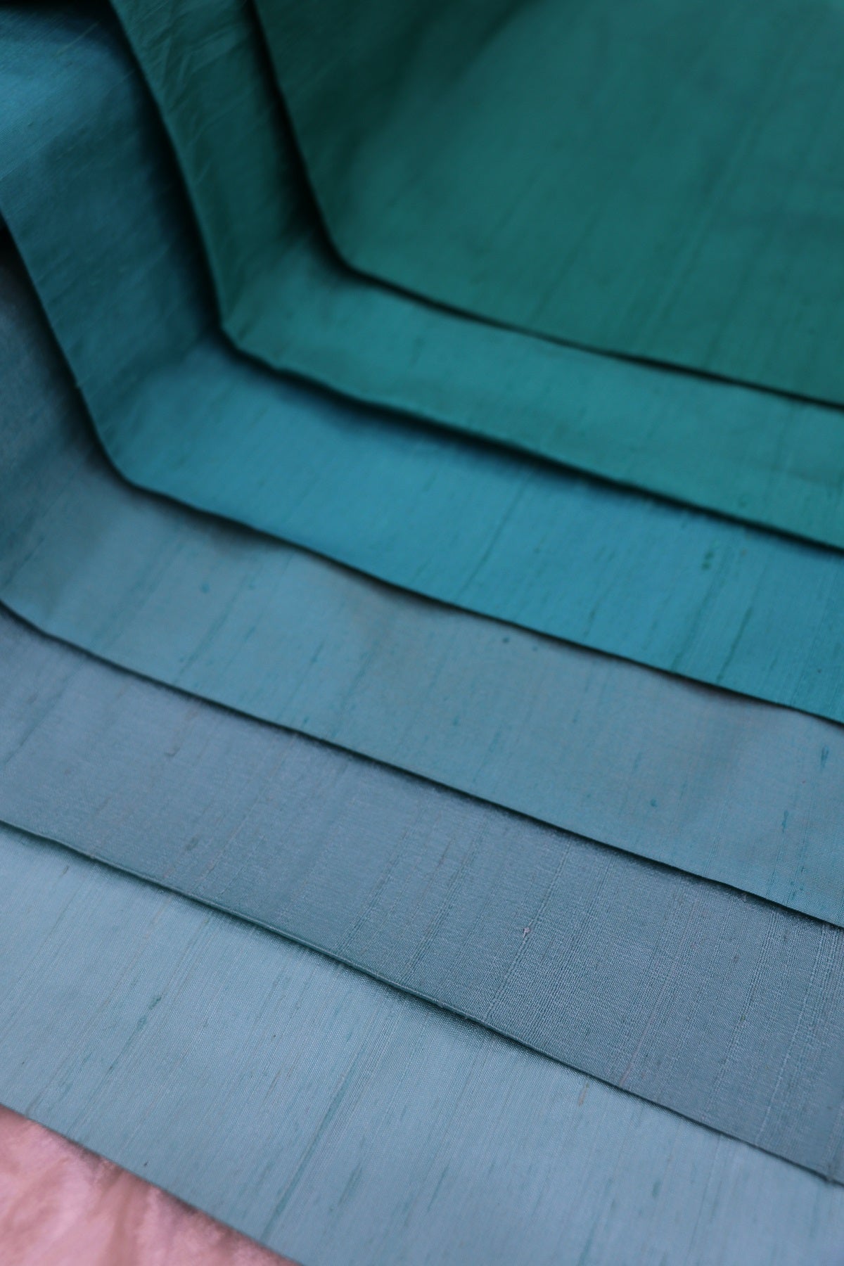 Hues Of Sea Greens & Rama Greens Pure Raw Silk