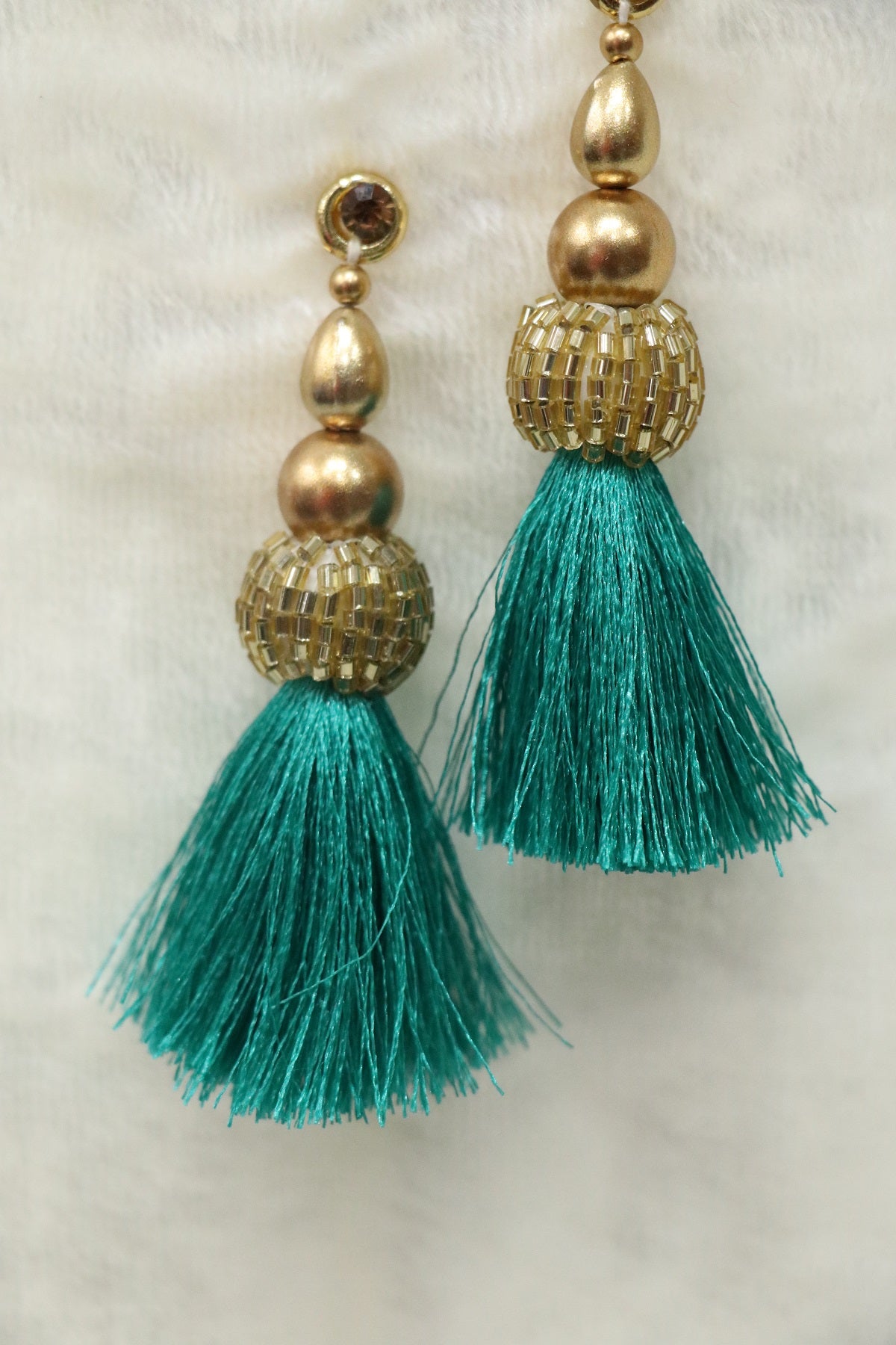 Cut Bead Balls &Silk Thread Blouse Latkans