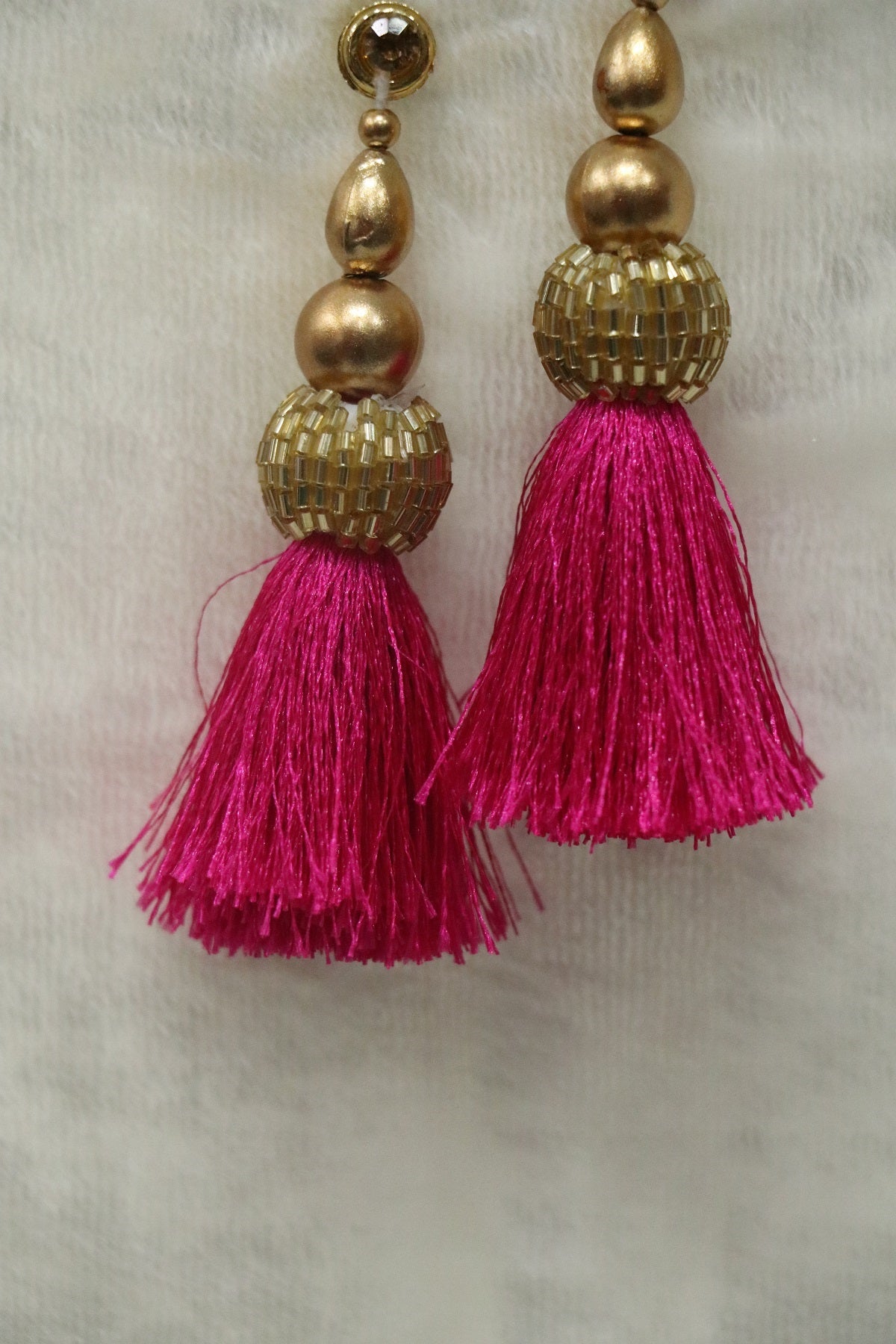 Cut Bead Balls &Silk Thread Blouse Latkans