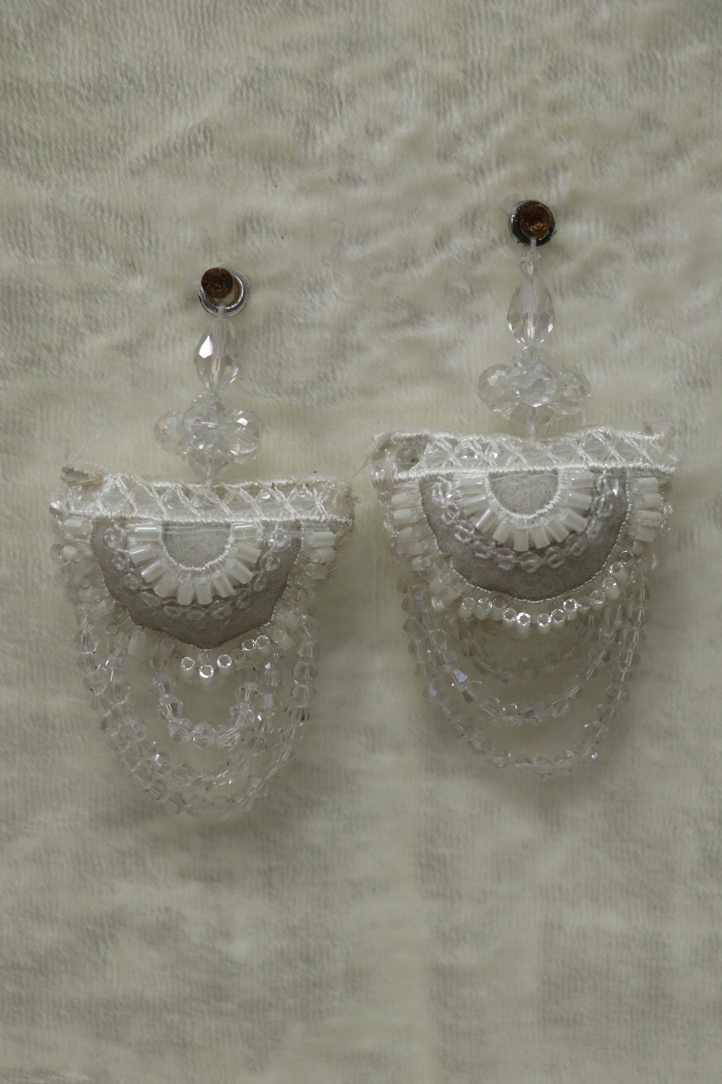 Half Moon Shaped Crystal Beads Hanging & Worked Blouse Latkans