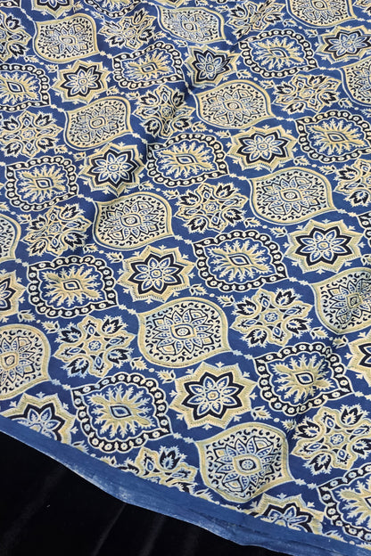 Kakar Clouds Ajrak Printed Pure Modal Satin Fabric