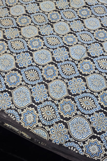 Kakar Clouds Ajrak Printed Pure Modal Satin Fabric