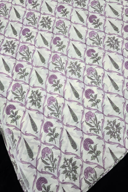 Pine Tree & Primrose Printed Cotton Fabric