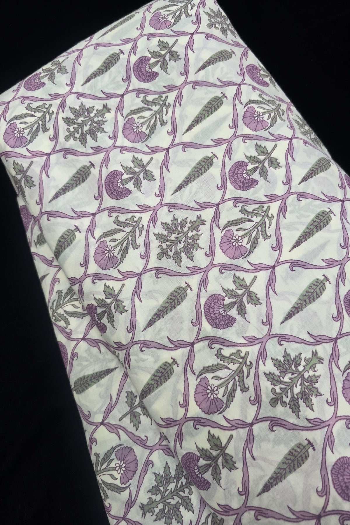 Pine Tree & Primrose Printed Cotton Fabric