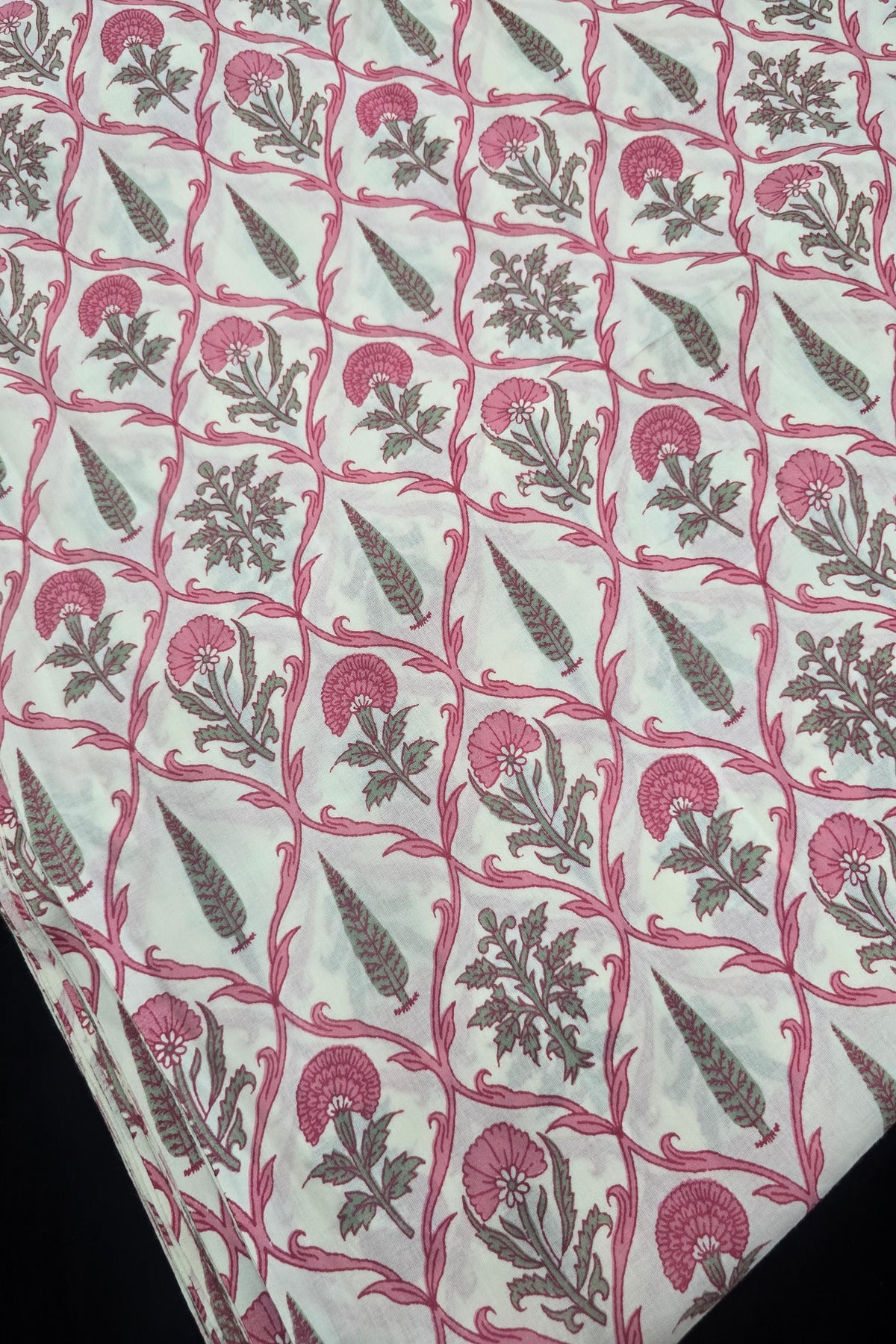 Pine Tree & Primrose Printed Cotton Fabric