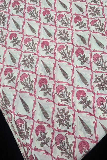 Pine Tree & Primrose Printed Cotton Fabric
