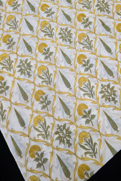 Pine Tree & Primrose Printed Cotton Fabric