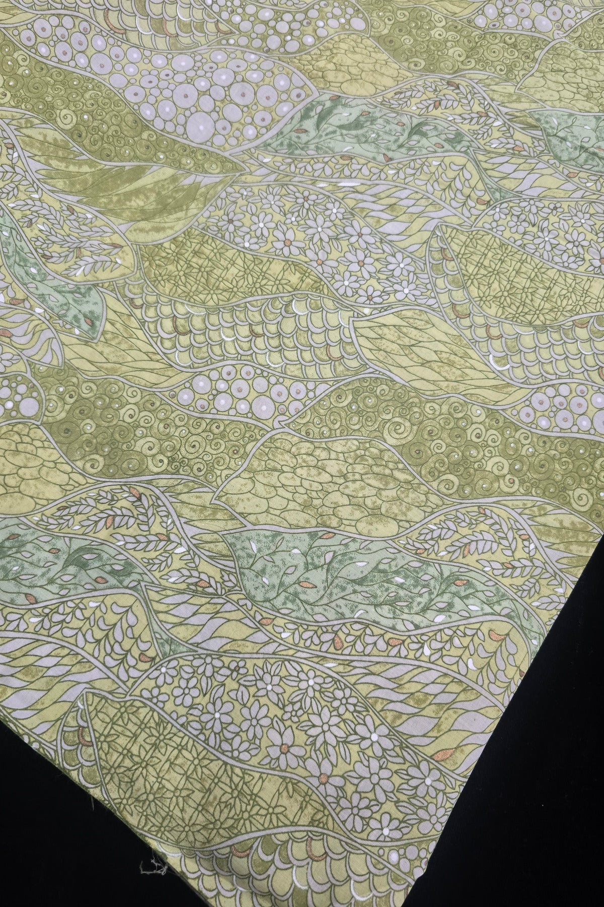 Asymmetrical Mandala Art Printed Pure Cotton Fabric