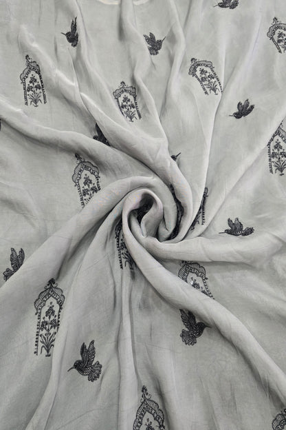 House Of Tree & Hummingbird Embroidered Falling Organza Fabric