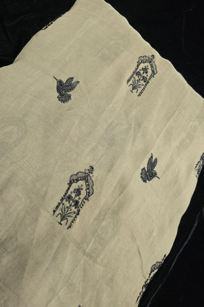 House Of Tree & Hummingbird Embroidered Falling Organza Fabric