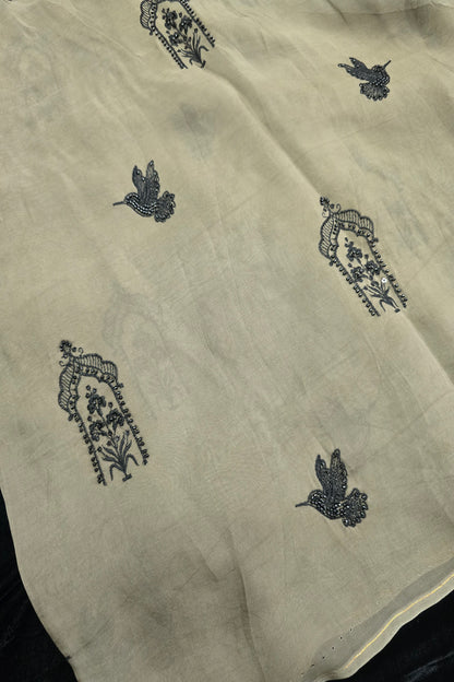House Of Tree & Hummingbird Embroidered Falling Organza Fabric