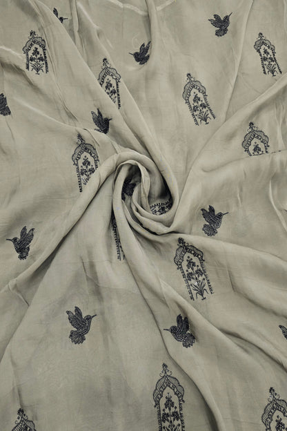 House Of Tree & Hummingbird Embroidered Falling Organza Fabric