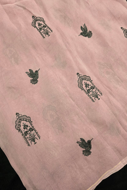 House Of Tree & Hummingbird Embroidered Falling Organza Fabric