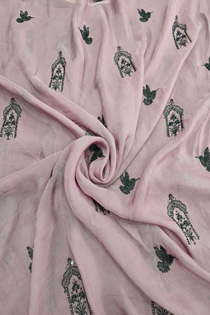 House Of Tree & Hummingbird Embroidered Falling Organza Fabric