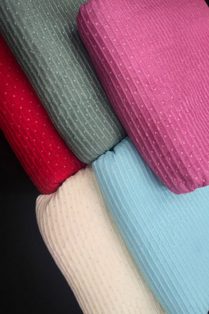 Vertical Self Ridged Embroidery With Highlighted Sequins Falling RawSilk Fabric